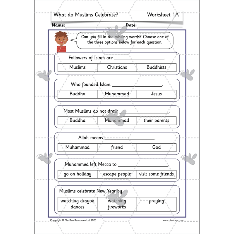 PlanBee What do Muslims celebrate? KS1 Islamic Festival Lessons
