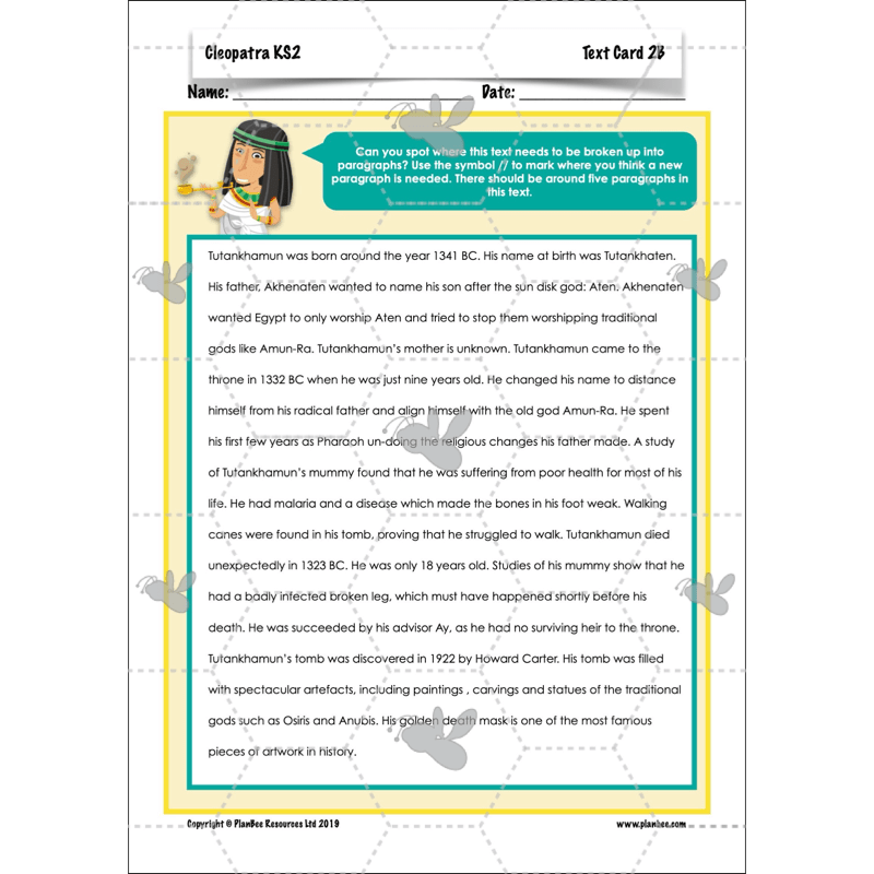 PlanBee Cleopatra KS2 | English Lesson Pack