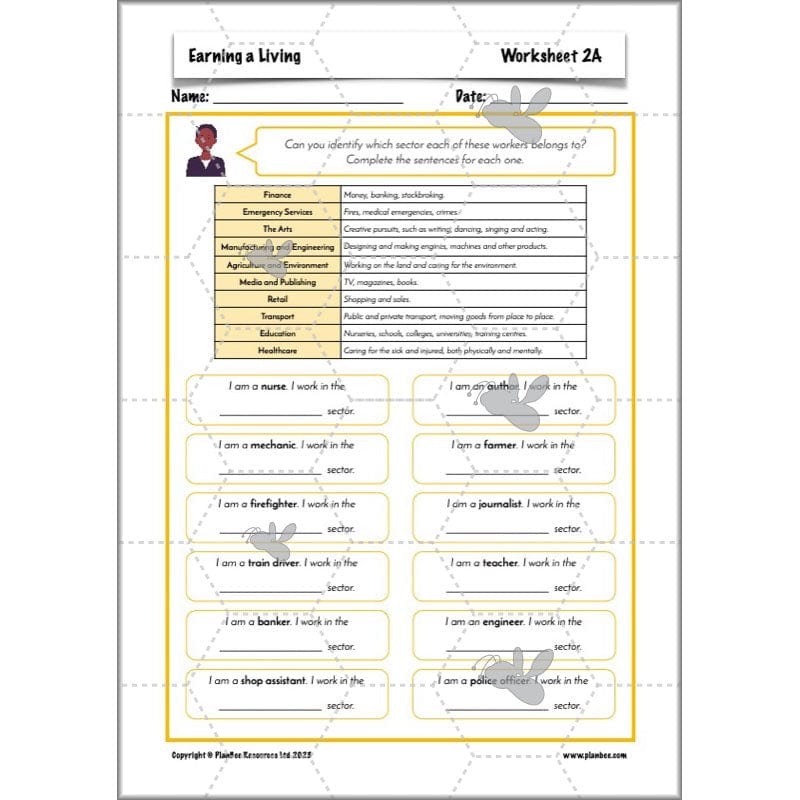 PlanBee Earning a Living: LKS2 Geography planning Year 3 & Year 4