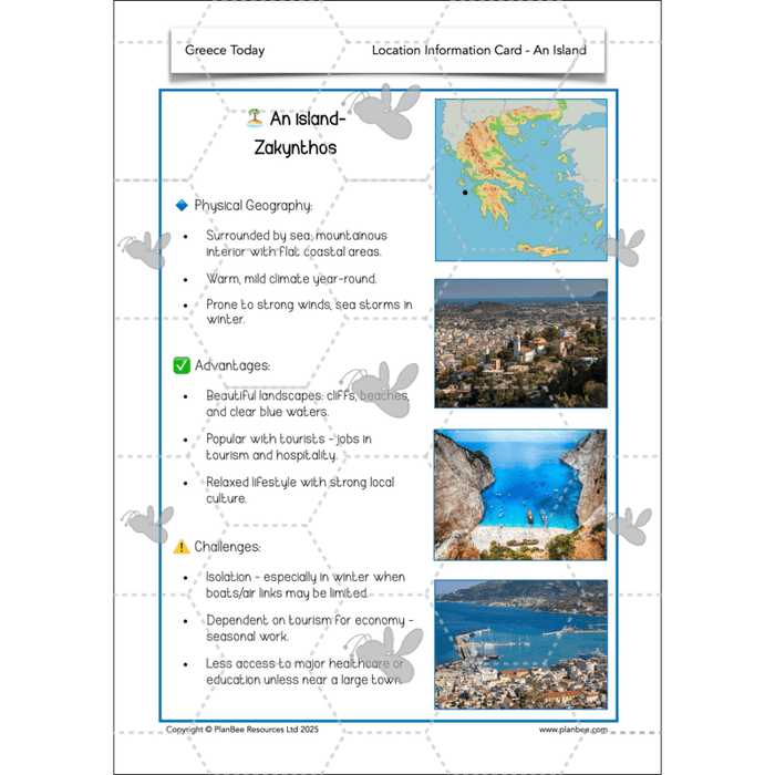 PlanBee Greece Today | KS2 Geography Lesson Pack
