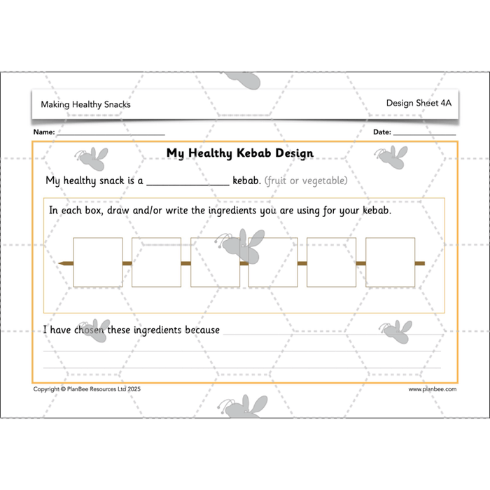 PlanBee Making Healthy Snacks | KS1 DT Lesson Pack