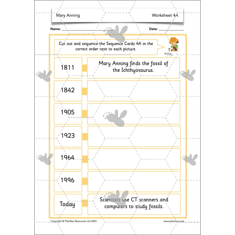 PlanBee Mary Anning KS1 | History Lesson Pack 