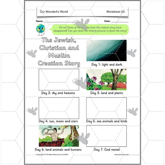 PlanBee Our Wonderful World - Creation Stories KS1 RE by PlanBee