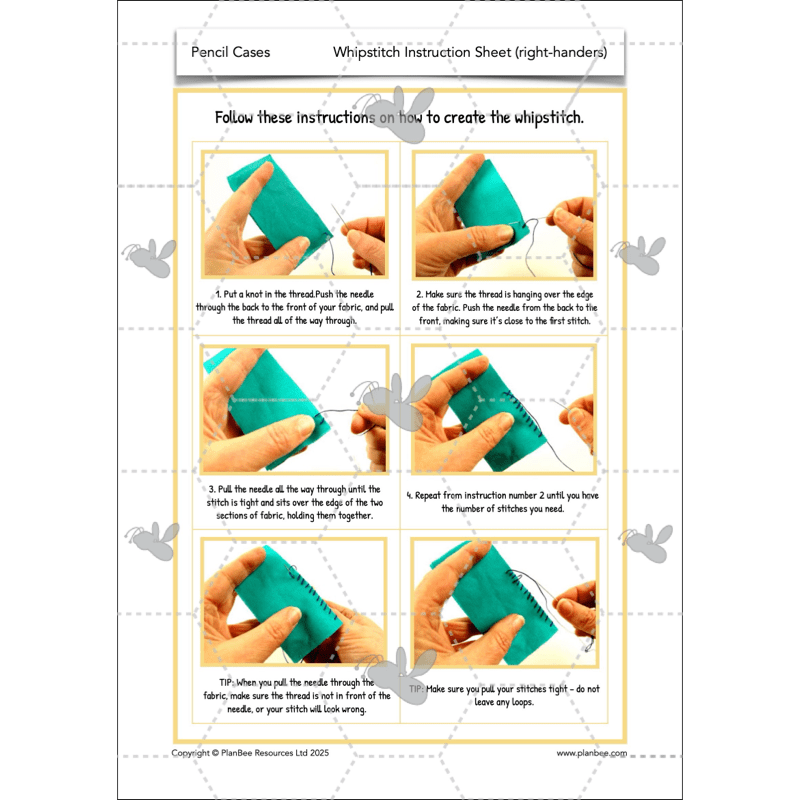 PlanBee Pencil Cases - Textiles: DT Lesson Plans for KS2 Y3/4