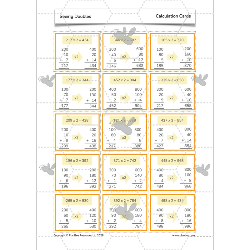PlanBee Doubling and Halving Year 4 Maths Lessons by PlanBee