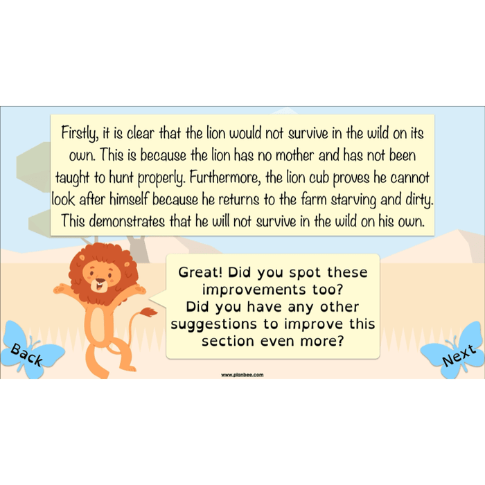 PlanBee The Butterfly Lion: Balanced Arguments KS2 Lesson Pack
