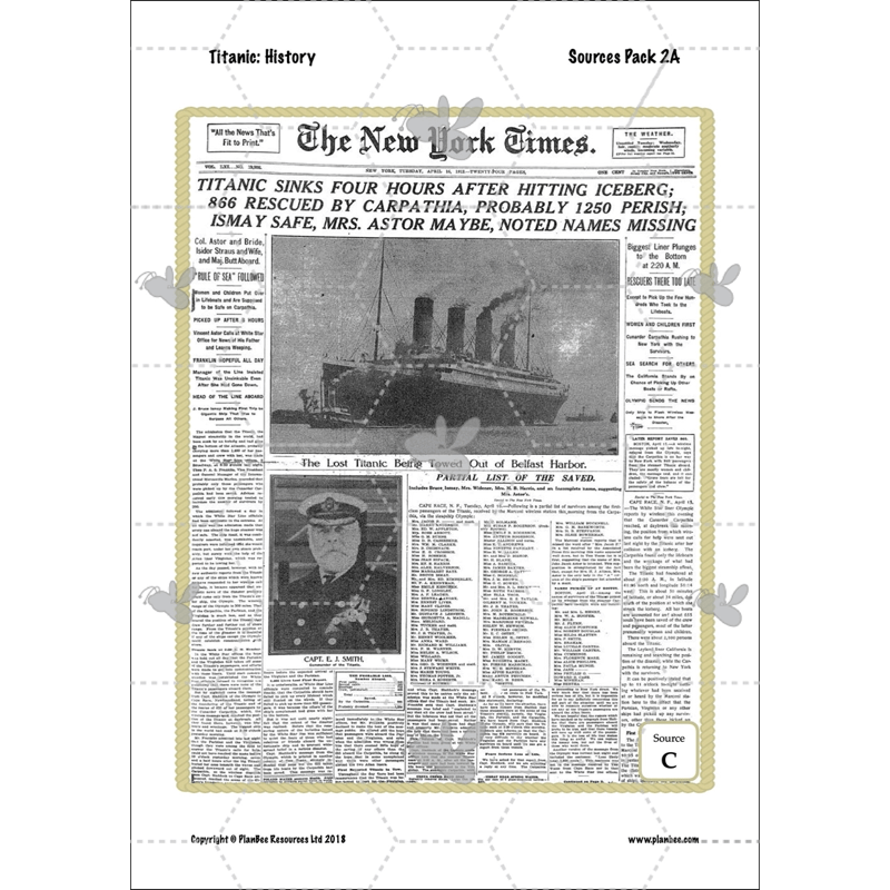 PlanBee Titanic KS2 Lesson Plans and Resources | Primary History
