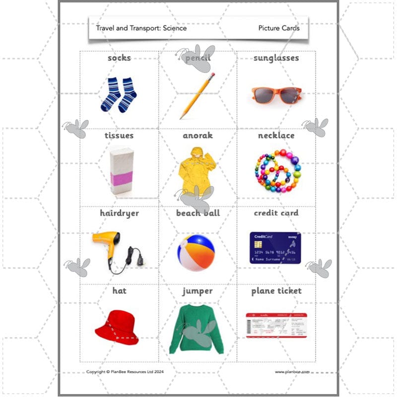 PlanBee Travel and Transport Topic Enrichment Pack