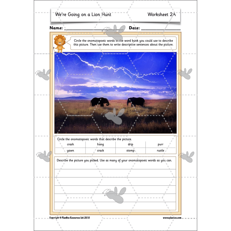 PlanBee We're Going on a Lion Hunt KS1 English Lesson Planning