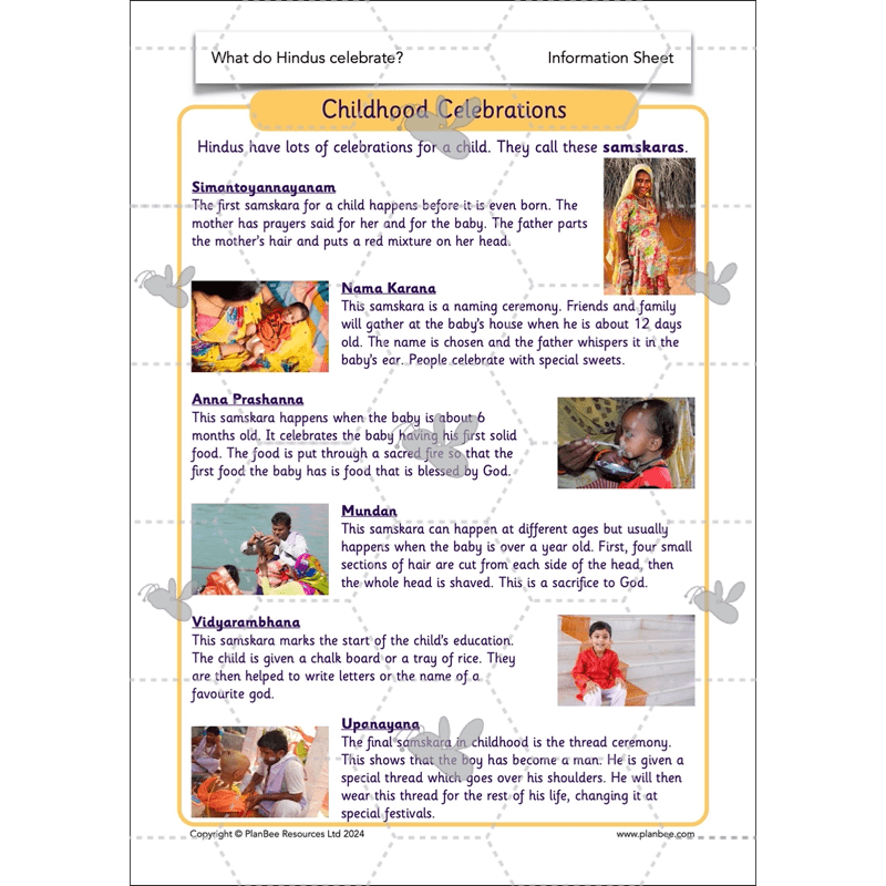 PlanBee What do Hindus Celebrate? Hindu Celebrations KS1 RE