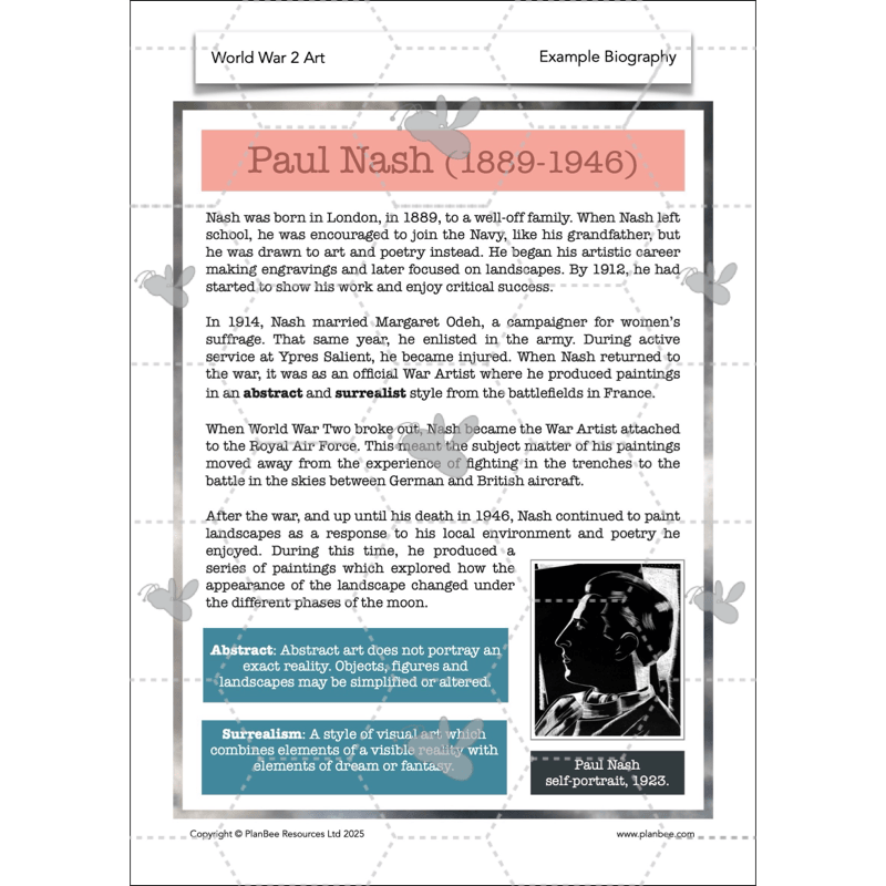 PlanBee WW2 Art KS2 Planning and Resources