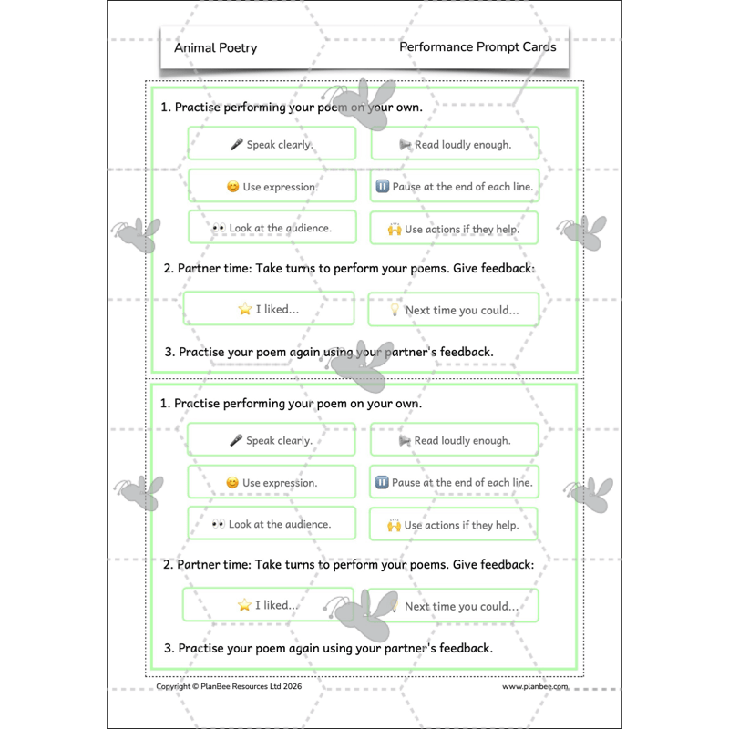 PlanBee Animal Poetry KS1 English Lesson Pack