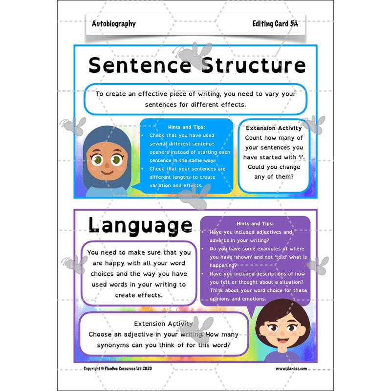 PlanBee Autobiography KS2 English Planning and Resources