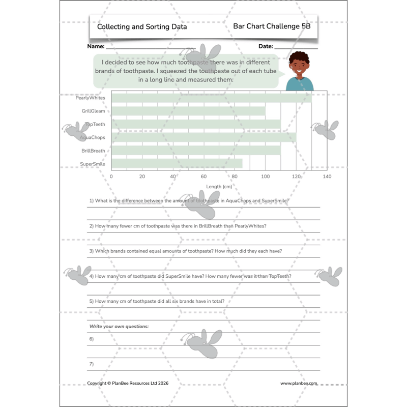PlanBee Collecting and Sorting Data Year 3 Statistics by PlanBee