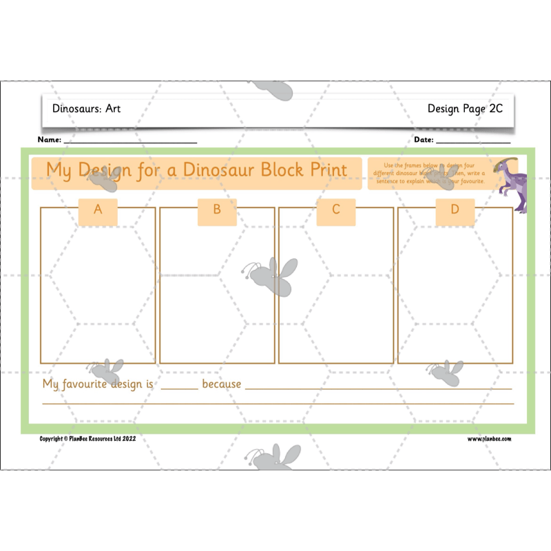 PlanBee Dinosaurs KS1 Topic Enrichment Lesson Pack