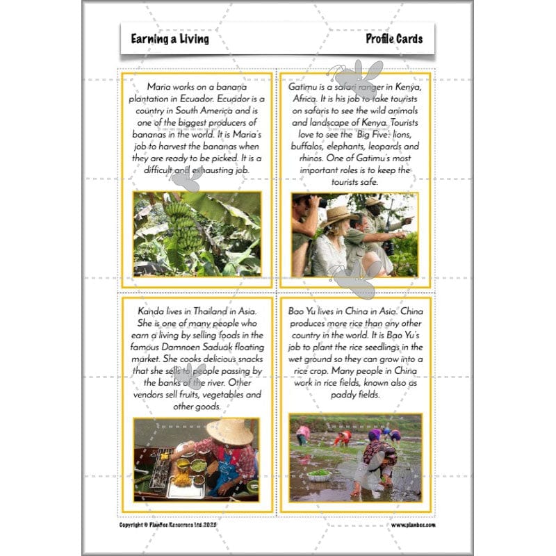 PlanBee Earning a Living: LKS2 Geography planning Year 3 & Year 4
