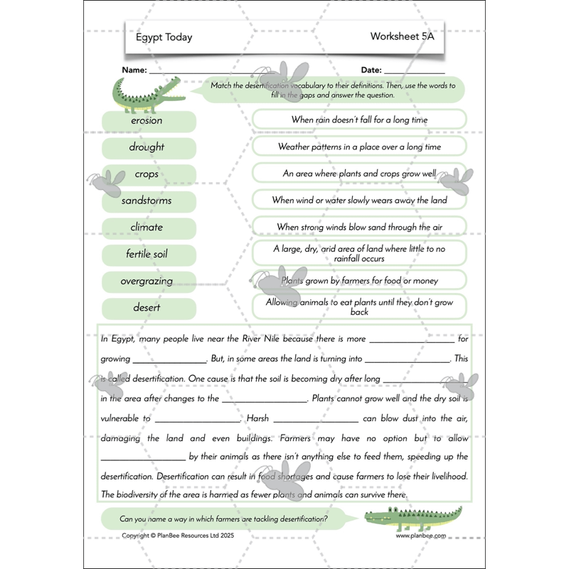 PlanBee Egypt Today - Year 3/4 Geography Lessons 