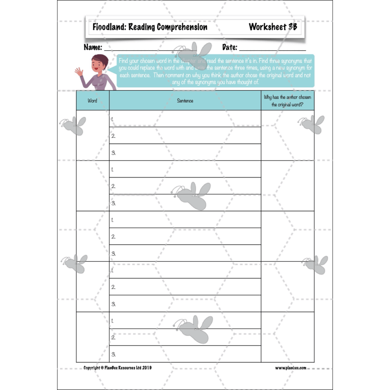 PlanBee Floodland: Reading Comprehension KS2 | Year 6 English Pack