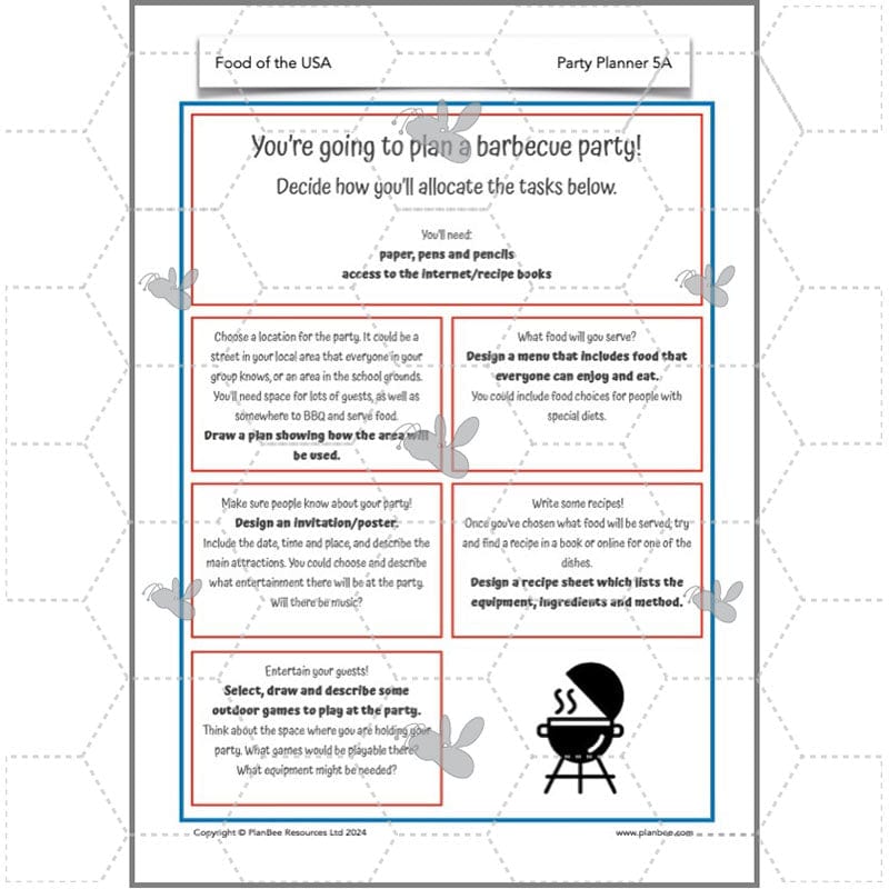 PlanBee Food of the USA KS2 DT Cookery Lessons by PlanBee