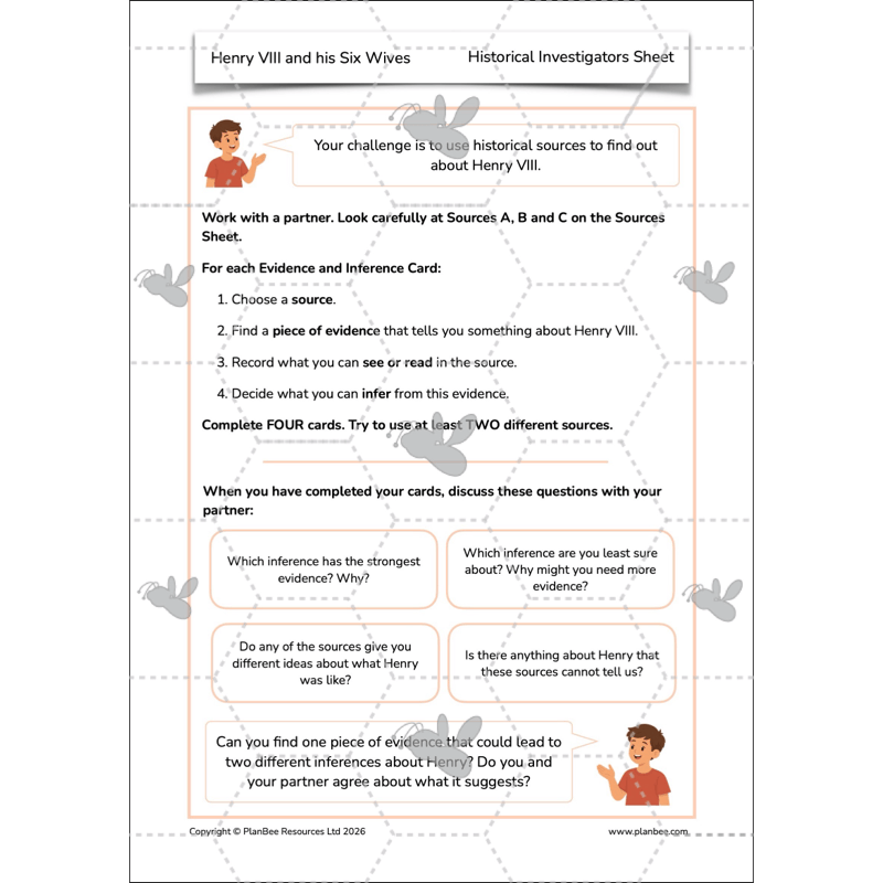 PlanBee Henry VIII and his Six Wives KS2 History Lessons