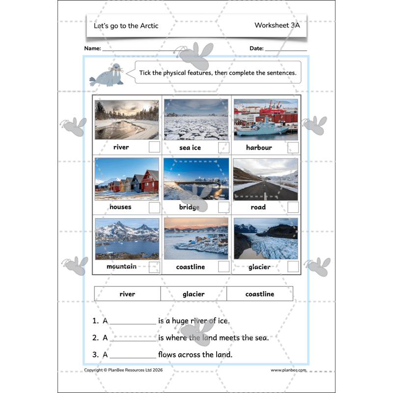 PlanBee Let's go to the Arctic KS1 Geography Lesson Pack