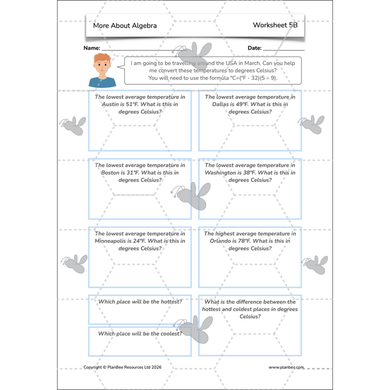 PlanBee More About Algebra Year 6 algebra worksheets by PlanBee