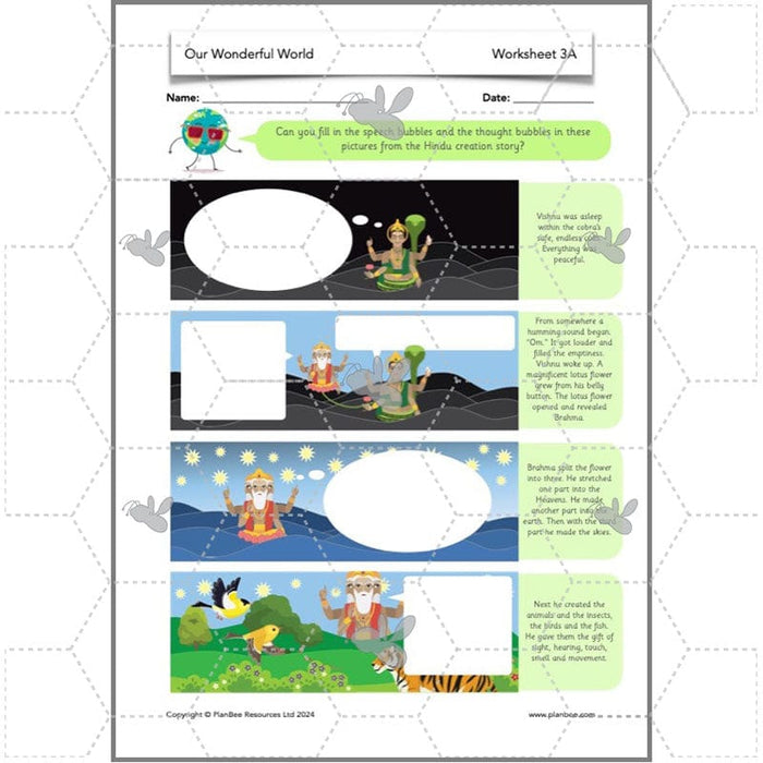 PlanBee Our Wonderful World - Creation Stories KS1 RE by PlanBee