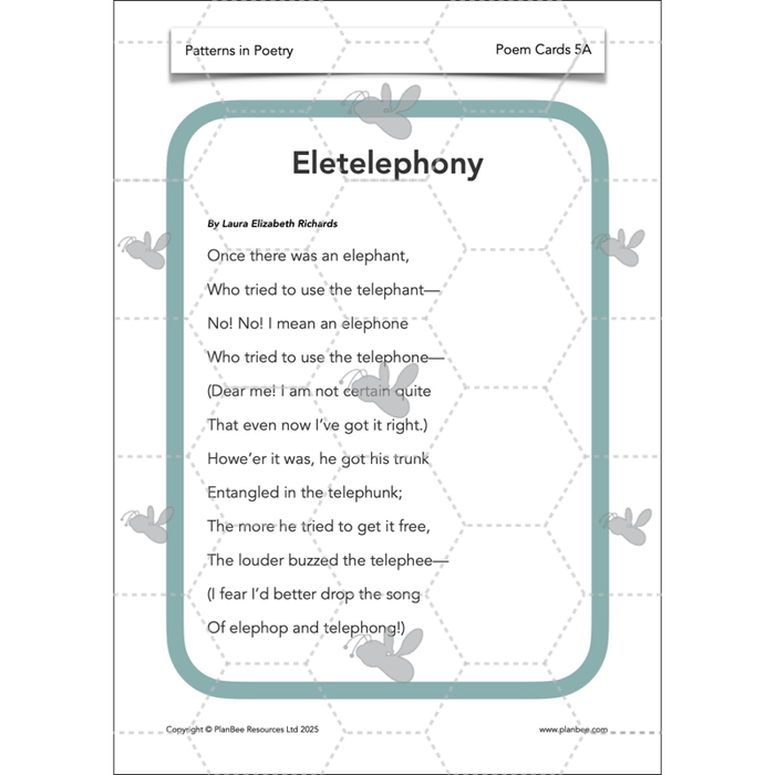 PlanBee Year 3 Patterns in Poetry | Investigating Types of Poems