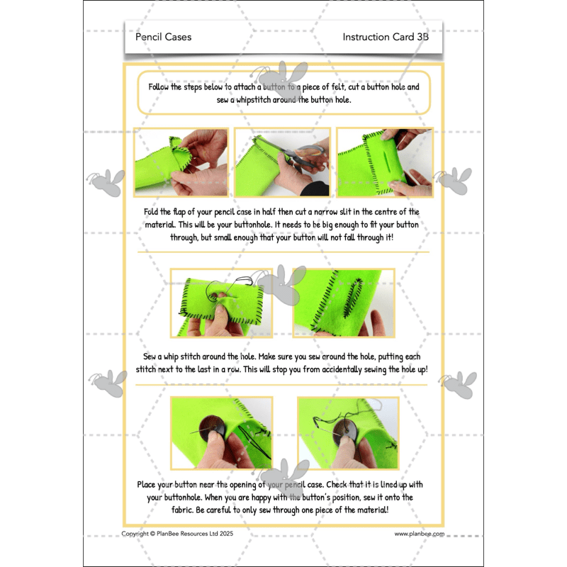 PlanBee Pencil Cases - Textiles: DT Lesson Plans for KS2 Y3/4