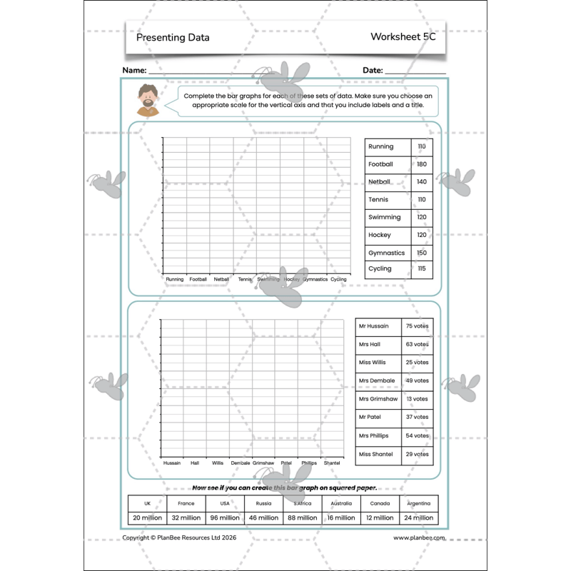 PlanBee Presenting Data Year 4 Statistics Lessons by PlanBee