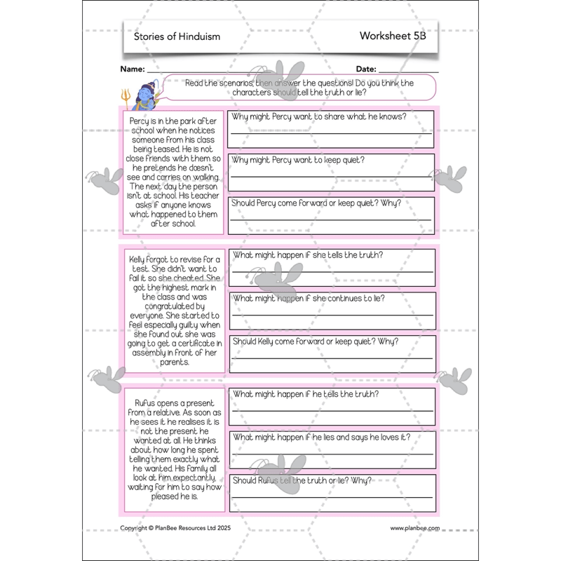 PlanBee Primary Resources Hinduism KS2 RE Lesson Pack | PlanBee