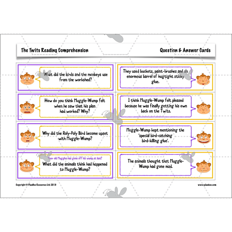 PlanBee The Twits Reading Comprehension KS2 | Year 4 English Pack