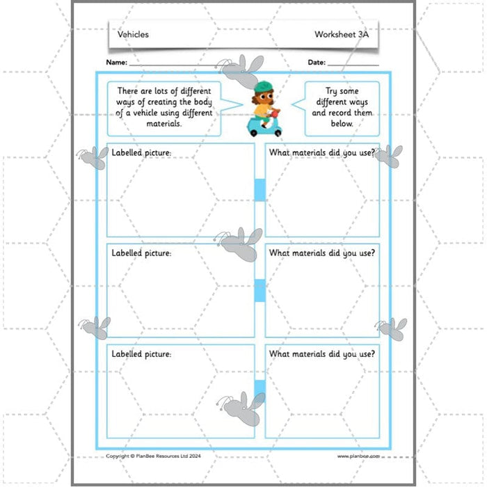 PlanBee Moving Vehicles KS1 Year 2 DT Lesson Planning by PlanBee