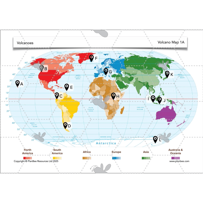 PlanBee Volcanoes KS2 Geography Lesson Planning