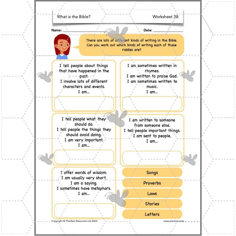 PlanBee What is the Christian Bible? Year 3 KS1 PlanBee RE Lessons