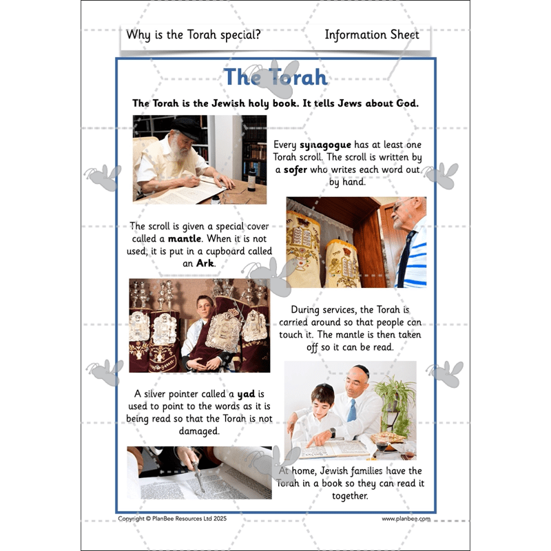 PlanBee Why is the Torah Special? The Torah KS1 RE Lessons