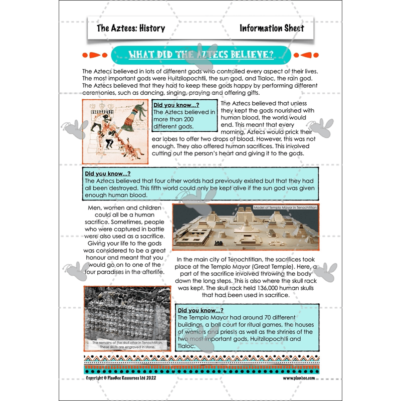 PlanBee Aztecs KS2 Lesson Planning and Resources 