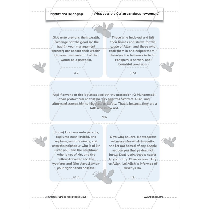 PlanBee Identity and Belonging Year 4 KS2 RE Lesson Pack by PlanBee
