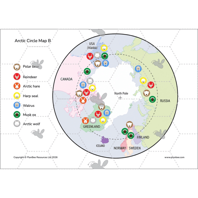 PlanBee Let's go to the Arctic KS1 Geography Lesson Pack