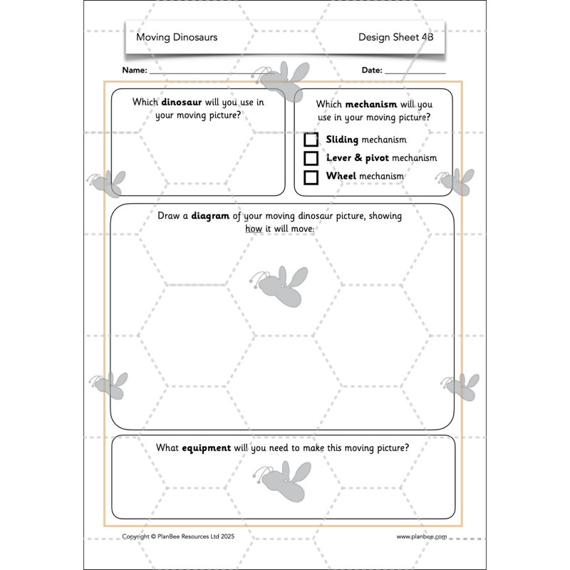 PlanBee Moving Dinosaurs KS1 | DT lessons