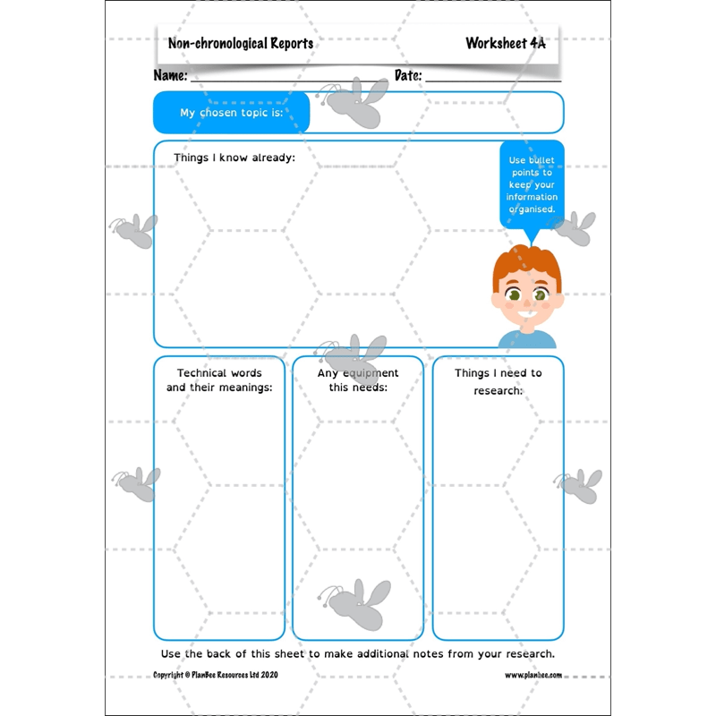 PlanBee Non-chronological Reports Year 6 English Planning