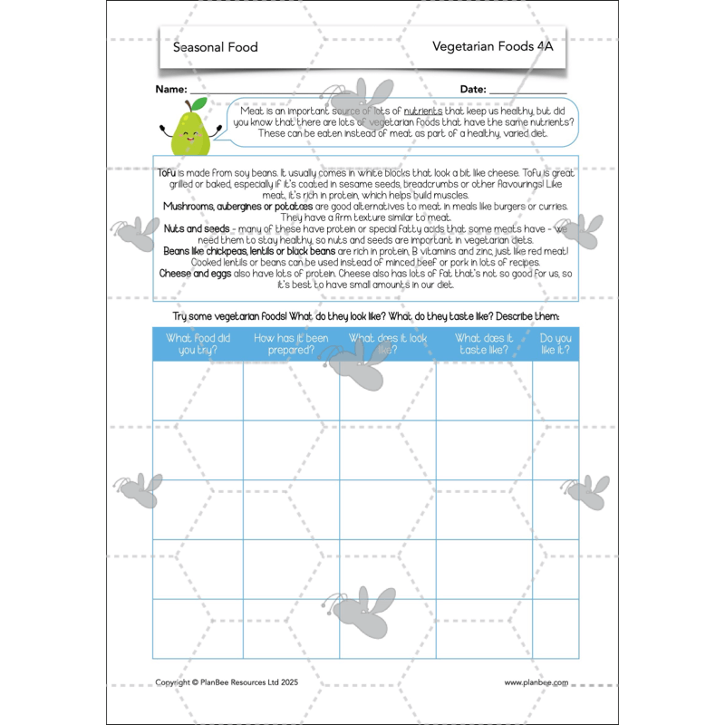 PlanBee Seasonal Food Seasonality KS2 cooking lessons by PlanBee