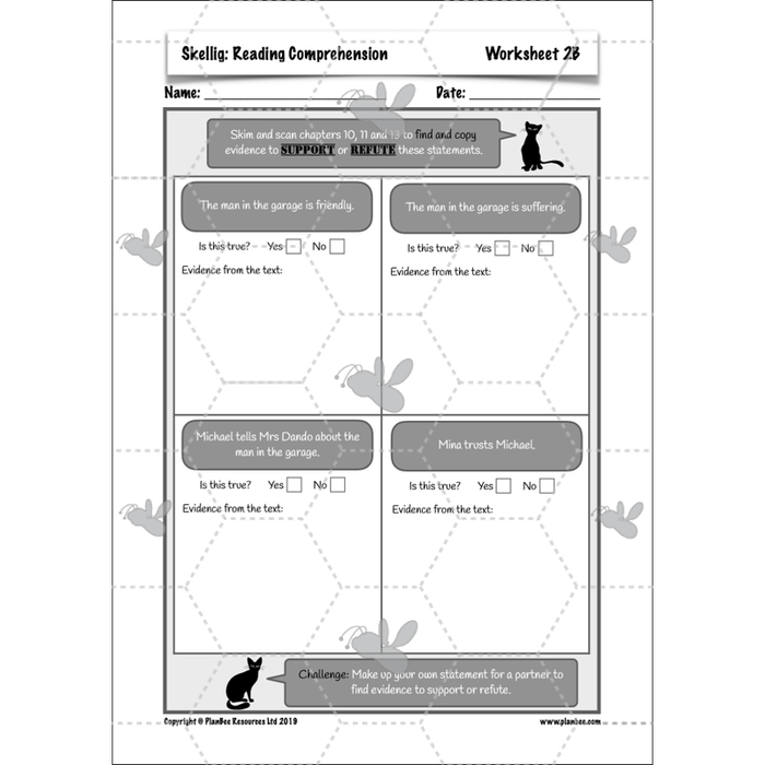 PlanBee Skellig: Reading Comprehension