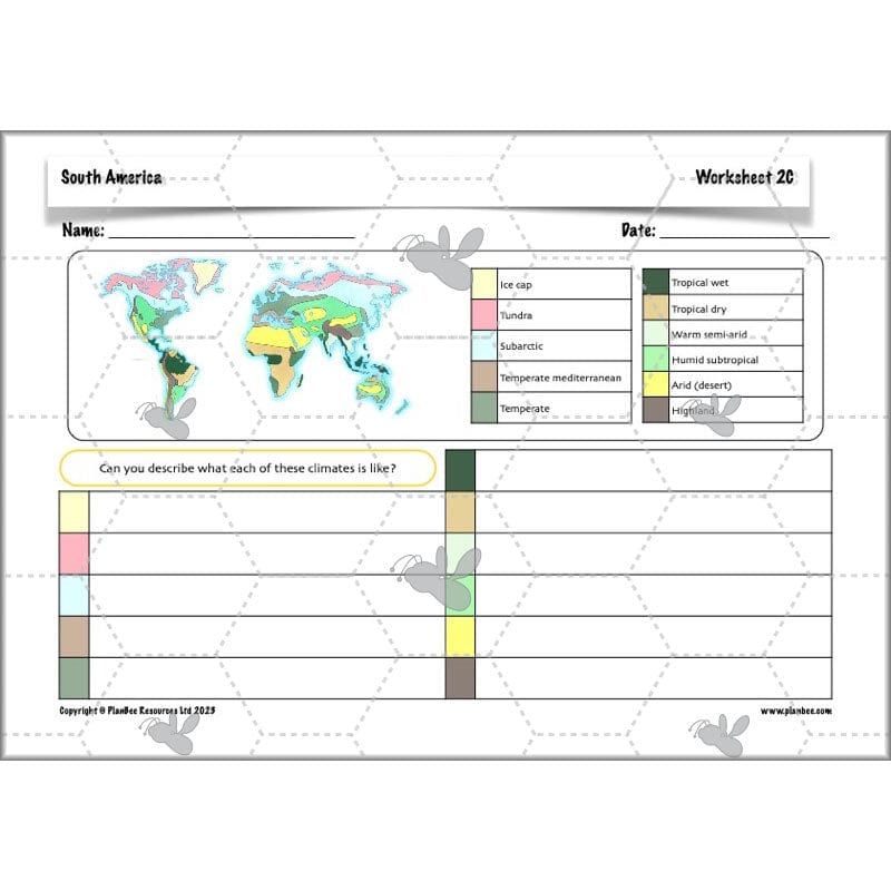 PlanBee South America KS2 Geography Lesson Pack by PlanBee