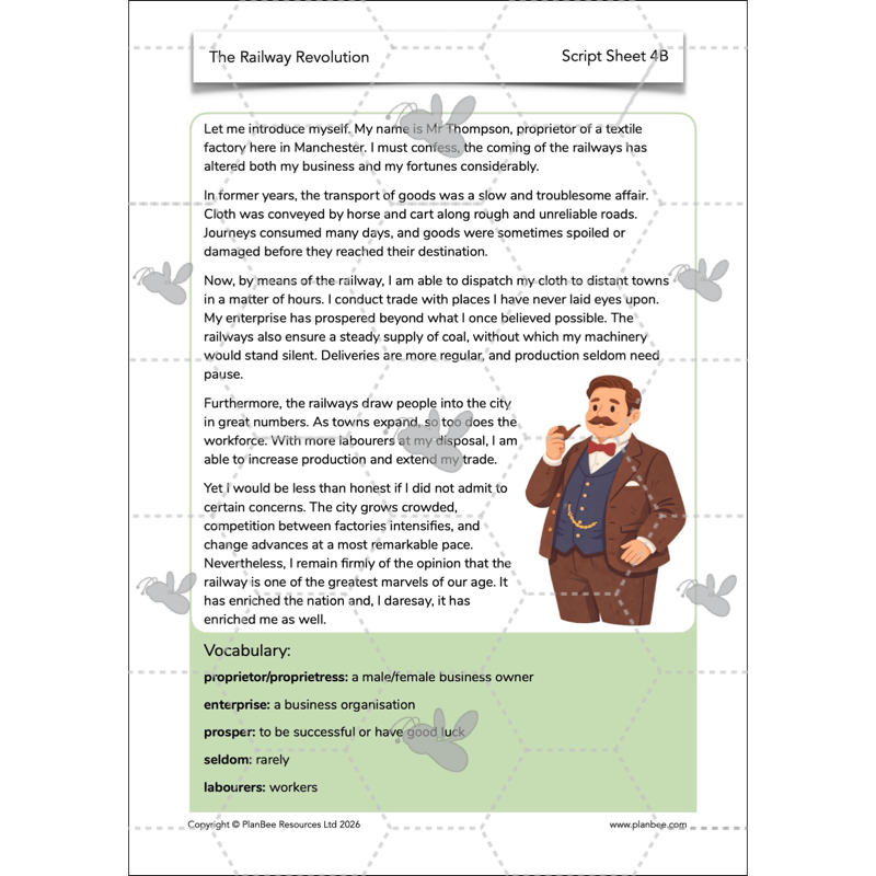 PlanBee The Railway Revolution: Industrial Revolution KS2 PlanBee