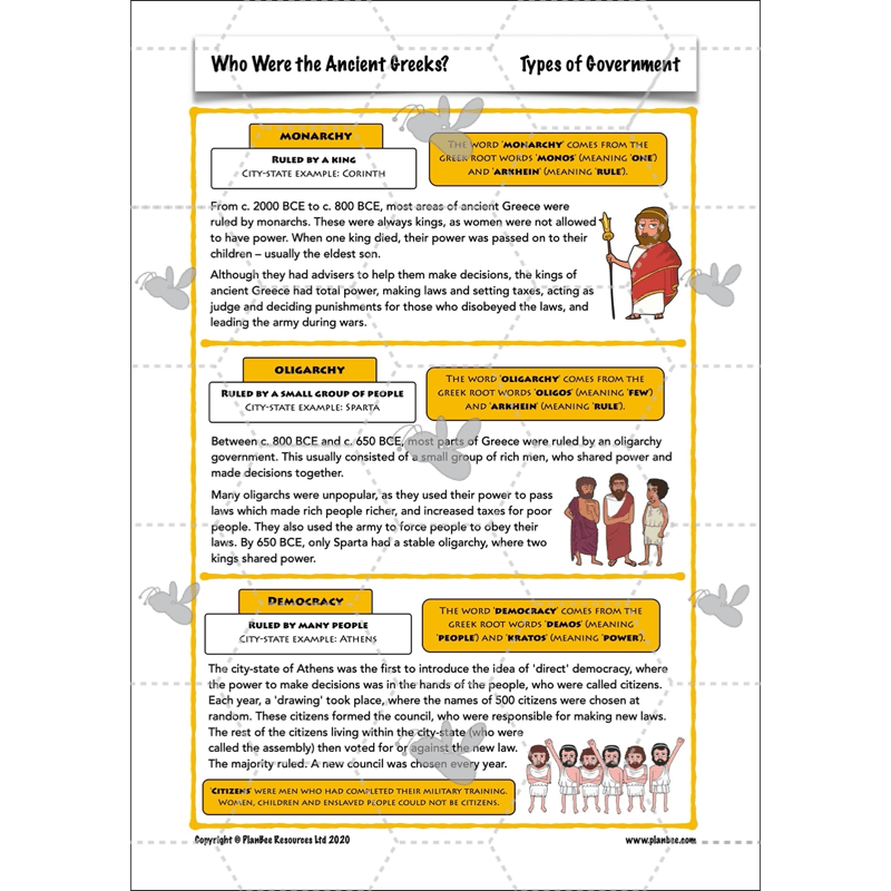 PlanBee Who were the Ancient Greeks KS2 History Lesson Plans