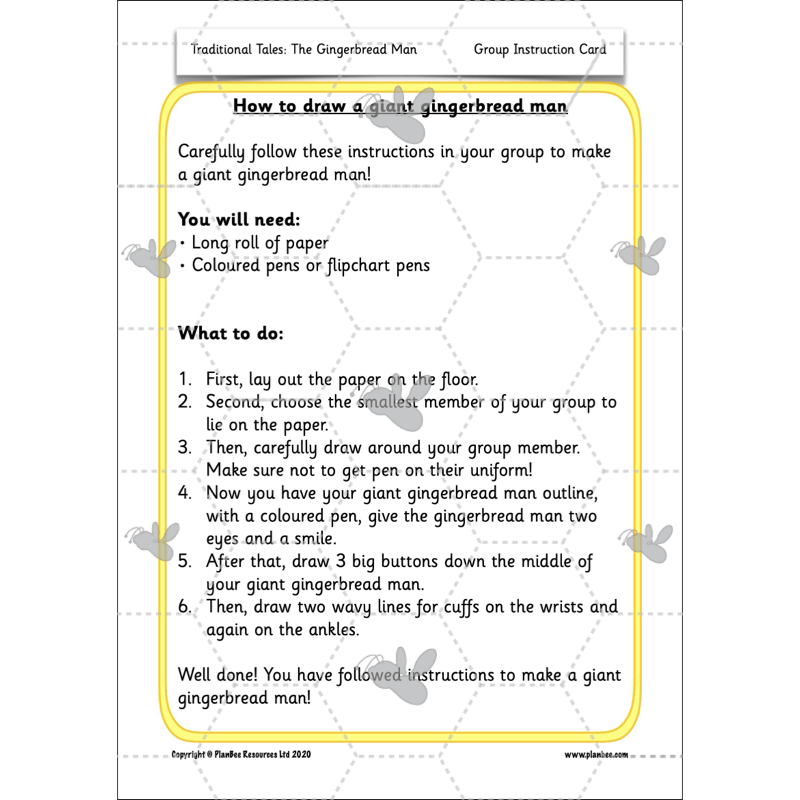 PlanBee Traditional Tales: The Gingerbread Man | KS1 English Pack