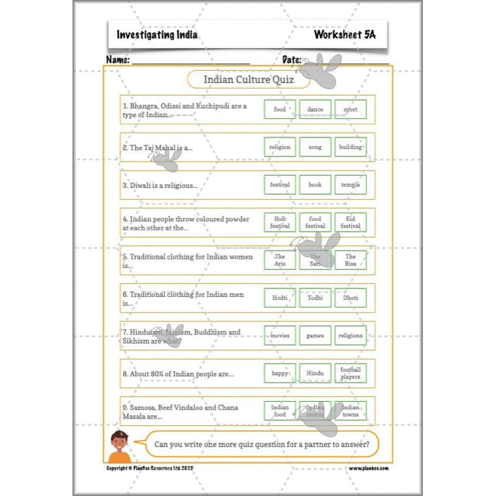 PlanBee Investigating India KS2 Geography scheme for Year 3 & Year 4