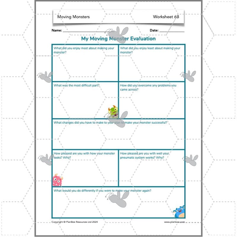 PlanBee Moving Monsters Year 3 KS2 Pneumatics Lessons by PlanBee