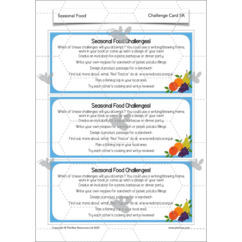 PlanBee Seasonal Food Seasonality KS2 cooking lessons by PlanBee